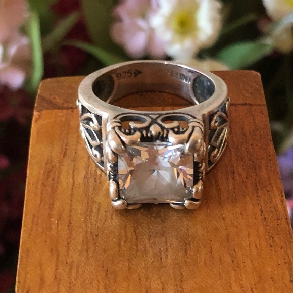 Silpada Filigree Sterling Silver and Cubic Zirconia Uptown Ring Size 6 - Picture 14 of 16
